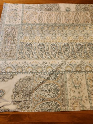 Pottery Barn Euro 2 Pillow Shams Paisley Boho  feminine spring cotton blue green-image
