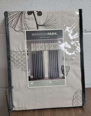 NEW~ MADISON PARK Sutton Lavender Embroidered Window VALANCE ONLY 50