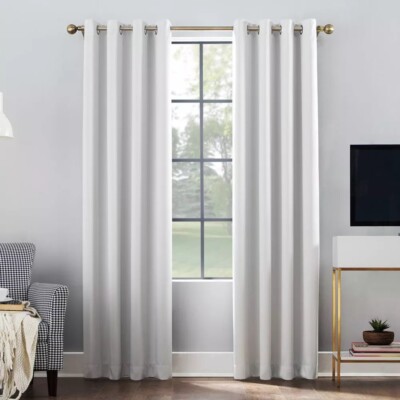 Sun Zero Oslo Theater Grade Single Silver Blackout Curtain Panel 52
