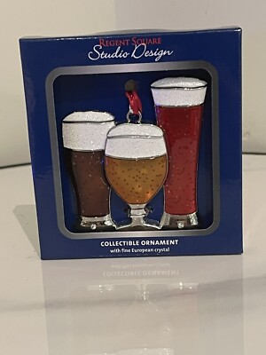 Regent Square Studio Design Collectible Ornament Glasses Of Beer Free Shipping-image