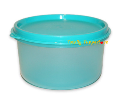 Tupperware Serving Center Bowl 14 oz. Dip Cup w/ Seal Blue NEW-image