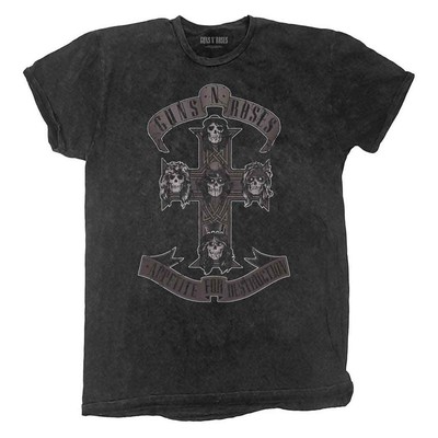 Guns N' Roses Monochrome Cross Dip Dye T Shirt-image