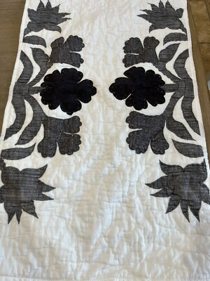 Pottery Barn Mahalo quilted King Sham Gray Black-image