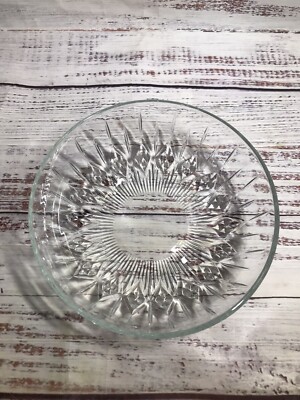 Vintage France Large Clear Glass Serving Display Bowl Dip Dessert Salad-image