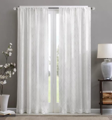Madison Park Clarissa Diamond Sheer Curtain Panel 50