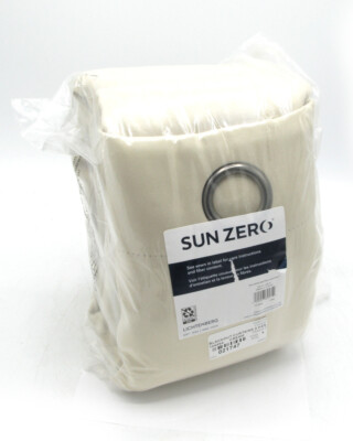 Sun Zero Broderick Theater Grade Blackout Curtains, Cream, 2-pack-image