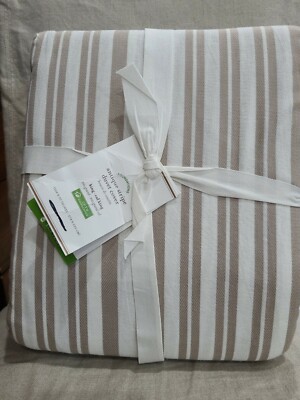 Pottery Barn Antique STripe Taupe Duvet King -image