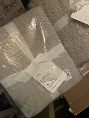 Pottery Barn Belgian Flax Linen WAFFLE WEAVE King Pillow Sham-image