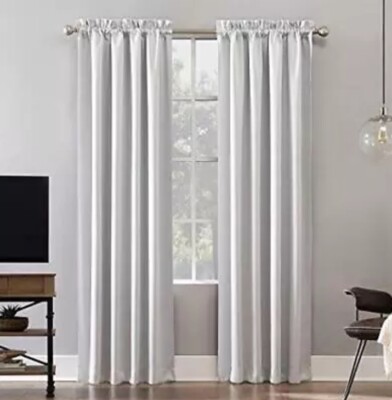 Sun Zero Theater Grade Extreme Total Blackout Rod Pocket Curtain Panel Oslo Gray-image
