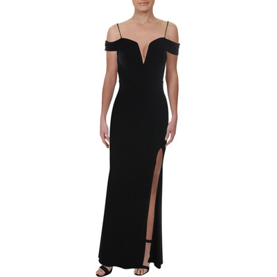 City Studio Womens Black Sweetheart Neck Maxi Dress Gown Juniors 13 BHFO 6503-image