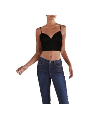 CITY STUDIO Womens Black Spaghetti Strap Party Crop Top 13-image