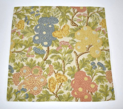 Pottery Barn Mum Garden Floral Butterfly Pillow Cover 20x20 Cotton Linen EUC!-image