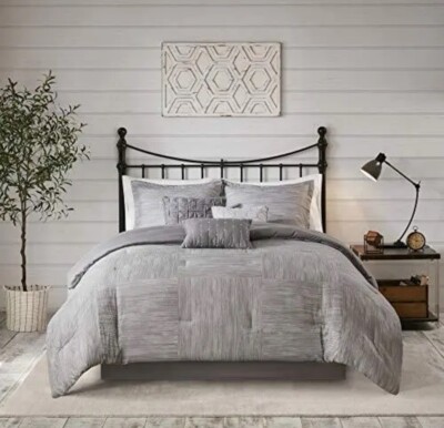 Walter Comforter-Luxe Seersucker Print Design All Season Down Alternative Bed...-image