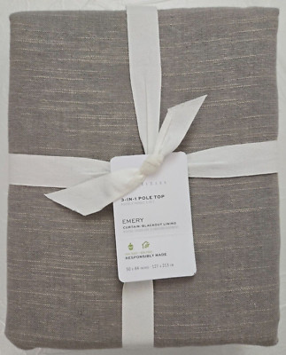 Pottery Barn 3-in-1 Pole Top Emery Blackout Lining 1-Curtain 50