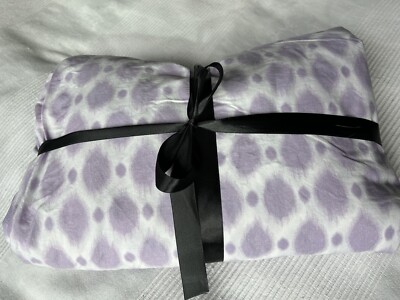 Pottery Barn Twin Duvet Organic Cotton PB Purple Ikat White-image