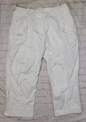 Rundholz Dip White Capri Pants Trousers Women's Size 32x23 Button Fly-image