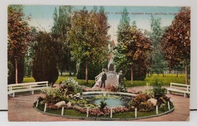 Seattle Washington Fountain Madison Park 1912 Postcard Panama Pacific Expo 1915-image
