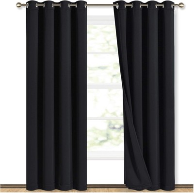 Thermal Curtains, Full Blackout Curtains 84 inches Long for Dining Room,-image