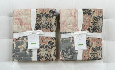 Pottery Barn ROSALYN PATCHWORK Euro Shams ~Set of Two~ Multicolor NWT-image