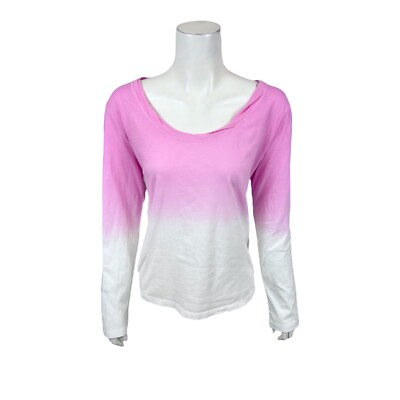 Candace Cameron Bure The Ocean Dipped Long-Sleeve Tee Top Berry X-Large Size-image