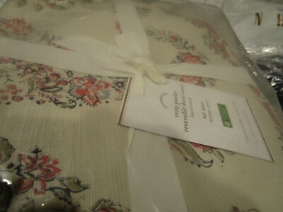 Pottery Barn Remy Paisley reversible print full queen duvet 1 standard sham New-image
