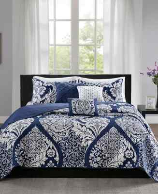 Madison Park Vienna 6-Pc. Duvet Cover Set, King/California King, Indigo-image