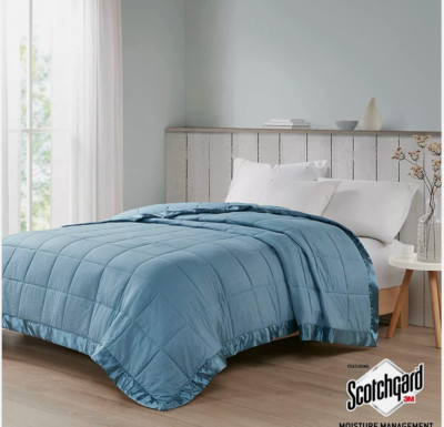 Madison Park Cambria Oversized Down Alternative Blanket with Satin Trim-image