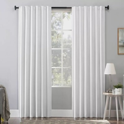 Sun Zero Amherst Blackout Velvet Pearl White Single Curtain Panel 50