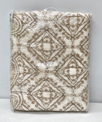 NEW Pottery Barn Paulina Paisley Diamond Quilted STANDARD Sham~Taupe-image
