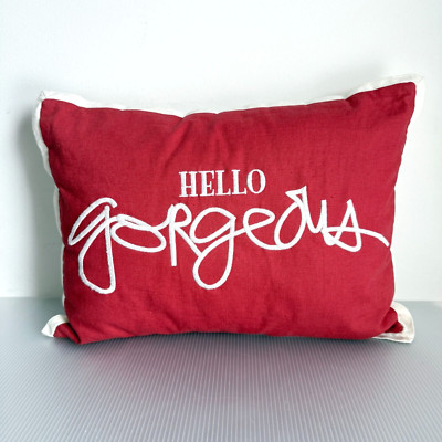 Pottery Barn Hello Gorgeous Boudoir Decorative Throw Pillow (with Insert) 12x16-image