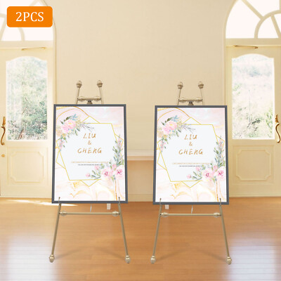 2 Pack Wedding Easel Stands Studio Easel Display Stands with Anti-slip foot Pads-image