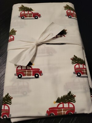 Pottery Barn Woody Car Christmas Pillowcases Holiday Set of 2 Standard -image