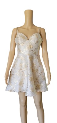 City Studio X Macy's Junior Party Dress Cream/gold .  NWT $79-image