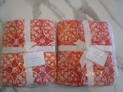2 Pottery Barn Phoebe Tile reversible  quilted standard shams New w tags-image