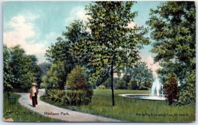 Postcard - Madison Park - Quincy, Illinois-image