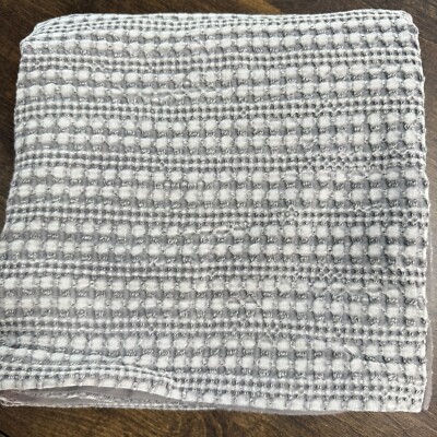 POTTERY BARN HONEYCOMB COTTON SHAM (1) EURO ~ GRAY-image