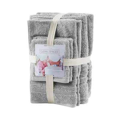 Madison Park Nurture 6-Piece Grey Sustainable Antimicrobial Cotton Bath Towel-image