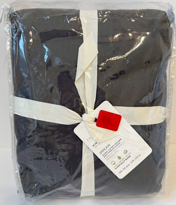 Pottery Barn Dream Brushed Organic KING Duvet Cover  Steel Blue-image