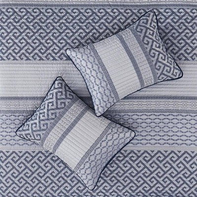 Madison Park Quilt Full/Queen Reversible + 2-Sham + 1-Pillow Navy-Blue (4-Piece)-image