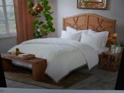 Lillian 3 Piece Cotton Duvet Cover Set Ivory New-image