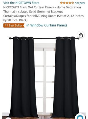 Blackout Curtains 42inch by 90 inch-image