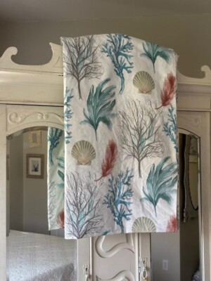 POTTERY BARN DEL MAR COASTAL FULL/QUEEN SEASHELL CORAL DUVET #433-image