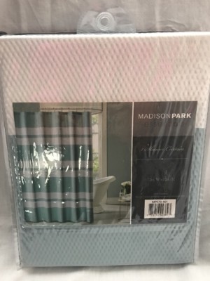 Madison Park Spa Waffle Shower Curtain   Blue (Aqua)  White Free Ship!-image