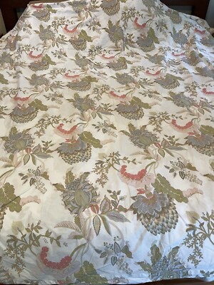POTTERY BARN artichoke floral Duvet Cover Queen/Full 100% cotton  92” X 88”-image