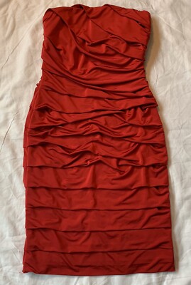 Studio Y Stretchy Strapless X-Small Coctail Dress Red -image