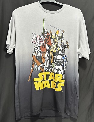 Rare Star Wars T Shirt Dip Dye Box Lunch Box Exclusive The Prequels Medium Large-image