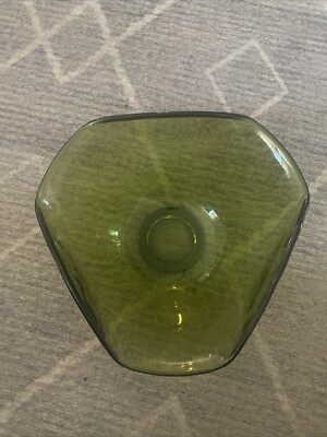 Avocado Green Chip  Glass Bowl 1960 Large Replacement For The Chip And Dip Set-image
