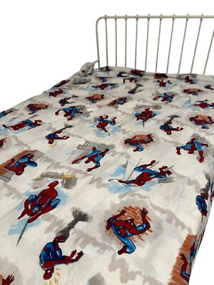 Pottery Barn QUEEN FULL Spider-Man Duvet Cover 100% Cotton FLAWED-image
