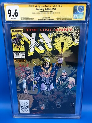 Uncanny X-Men #252 - Marvel - CGC SS 9.6 NM+- Signed by Rick Leonardi, Jim Lee-image