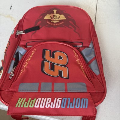 Disney Pixar Cars Lightning Mcqueen 95 Kids Car Shaped Backpack Grand Prix Red-image